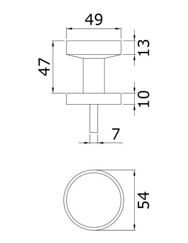Bouton double tournant Inox série L Modèle L 55