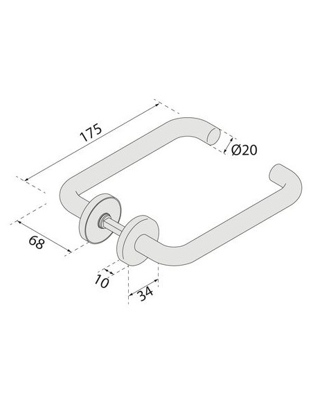 Béquille double rallongée inox sur rosace ronde EST Modèle ZG 41/320 - NORMBAU ALLEGION