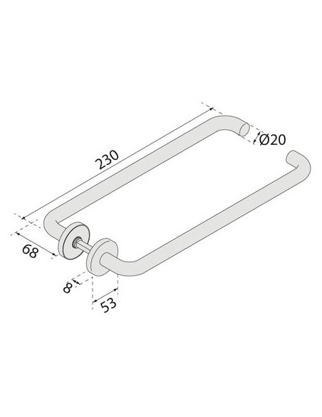 Béquille double rallongée inox sur rosace ronde EST Modèle ZG 41/320 - NORMBAU ALLEGION