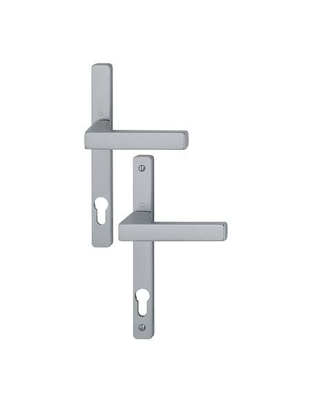 Ensemble Toulon 8/92 sur plaque étroite Finition inox coloris F9 - HOPPE