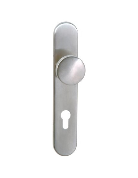 Demi-ensemble inox sur plaque L 56 bouton fixe