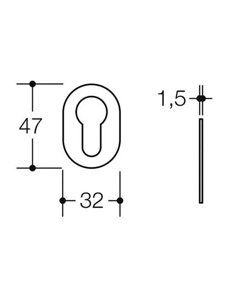 Rosace de cylindre adhésive inox HEWI