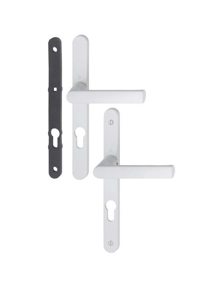 Ensemble Hamburg 7/70 étanche sur plaque étroite Finition blanc RAL 9016 - HOPPE