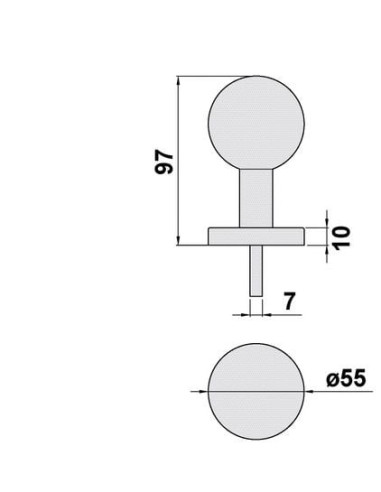 Bouton double tournant Inox série L Modèle L 56