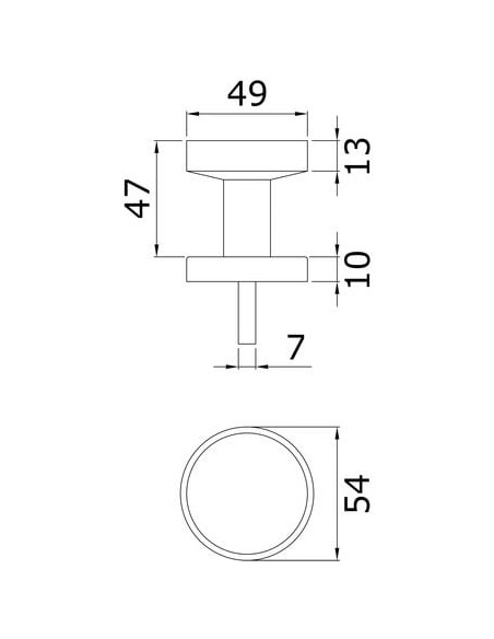 Bouton double tournant Inox série L Modèle L 56