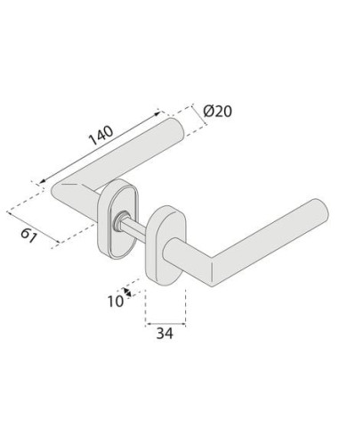 Béquille double inox sur rosace ovale EST...