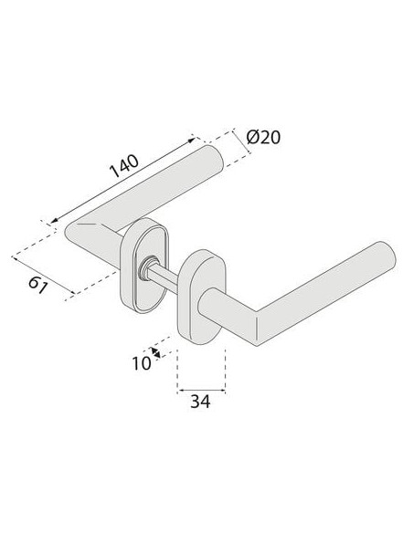 Béquille double inox sur rosace ovale EST Modèle EST ZG 51 - NORMBAU ALLEGION