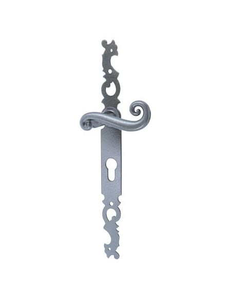 Ensemble sur plaque étroite Cévennes Fer shérardisé gris patiné - BRIONNE