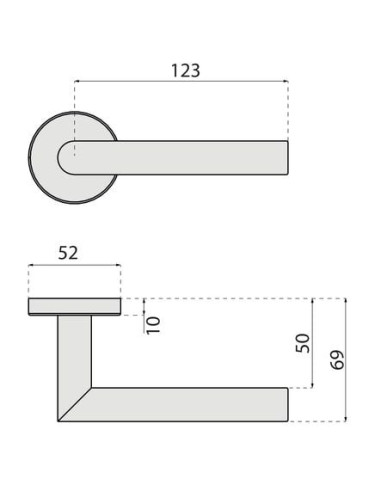Béquille double inox sur rosace ligne Linox...