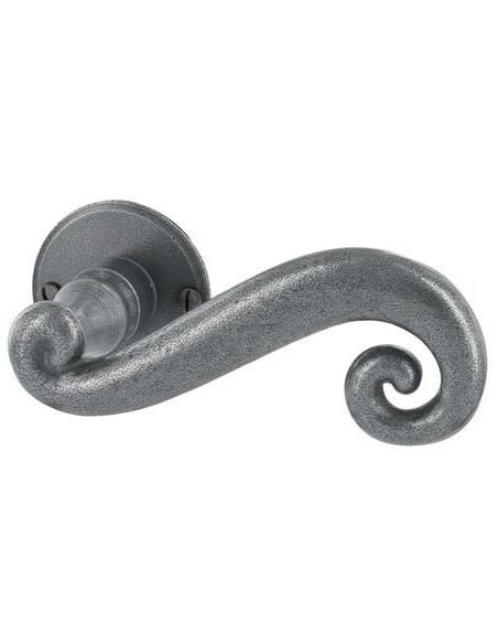 Béquille double sur rosace Mistral Fer shérardisé gris patiné - BRIONNE