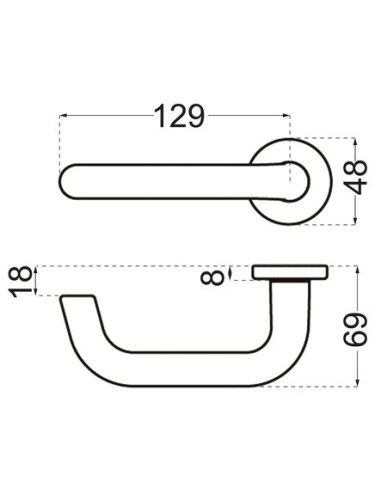 Béquille double Bercy 1325 Finition argent -...
