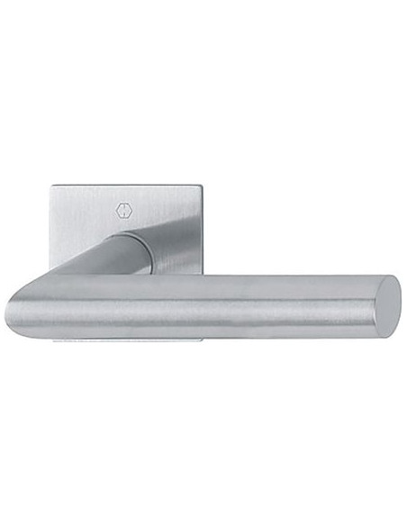 Béquille double inox Amsterdam sur rosace fine carrée Finition Inox mat F69 - HOPPE
