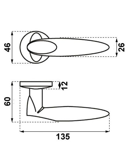 Béquille double sur rosace sillage Finition chromé velours - VACHETTE