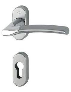 Ensemble laiton sur rosace ovale Bergen Finition Chromé /...