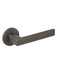 Béquille de porte chromé satiné sur rosace ronde - ENDEX