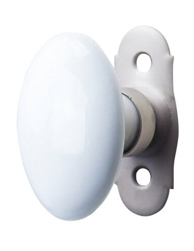 Bouton ovale porcelaine sur platine KAOLINE UCDA