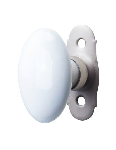 Bouton ovale porcelaine sur platine KAOLINE UCDA