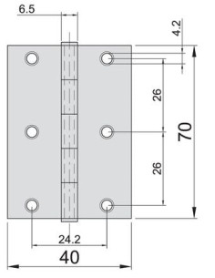 Charnière en inox type étroit 2