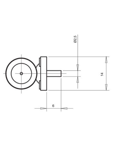 Paumelle inférieure P38 - Ø 13 mm OTLAV