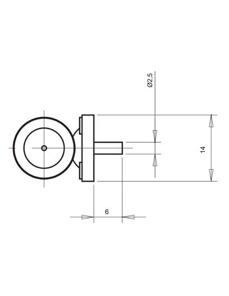Paumelle inférieure P38 - Ø 13 mm OTLAV
