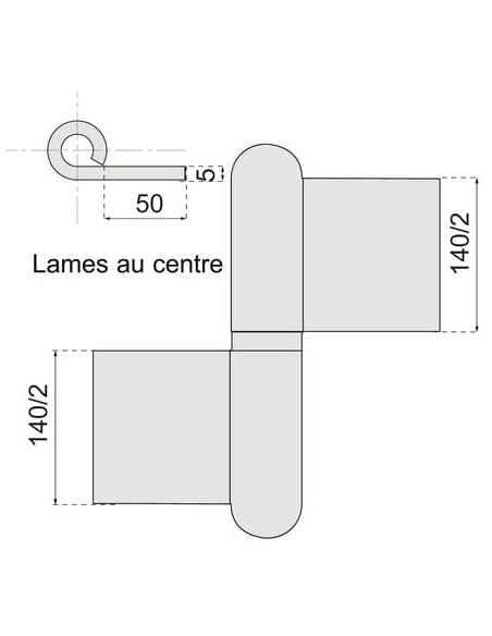 Paumelle de grille roulee lame tangente TORBEL INDUSTRIE