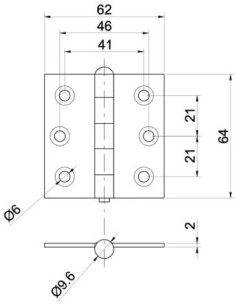 Charnière inox type lourde 2