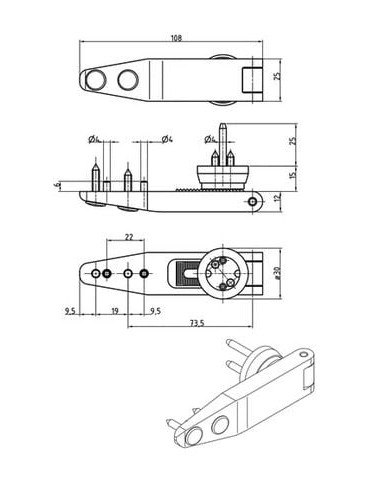 Paumelle pour fenêtre ronde ROTO