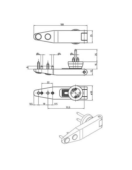 Paumelle pour fenêtre ronde ROTO