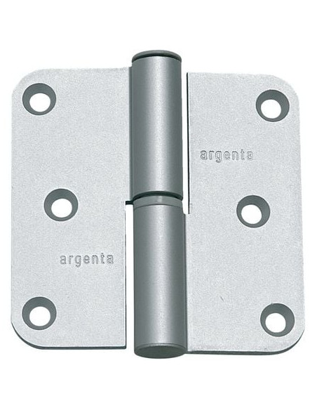 Paumelles de porte aluminium 80x80 mm - Charnières gauche argent EV1