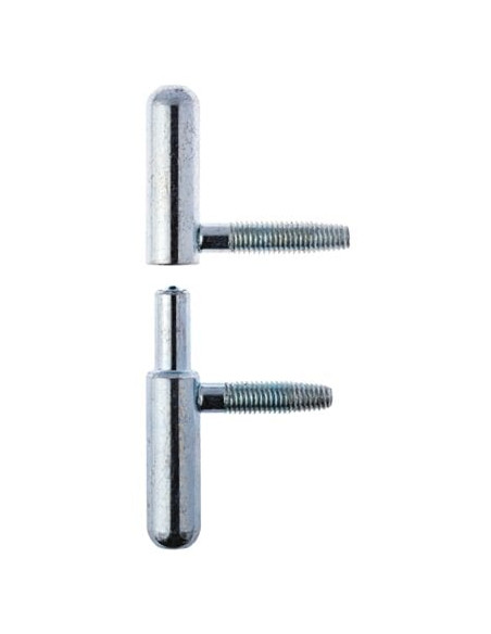 Fiche OTLAV acier Fiches Ø 13 mm, hauteur H   82 mm Femelle, doigt Ø 7 mm, lg. 35 mm - Zingué blanc