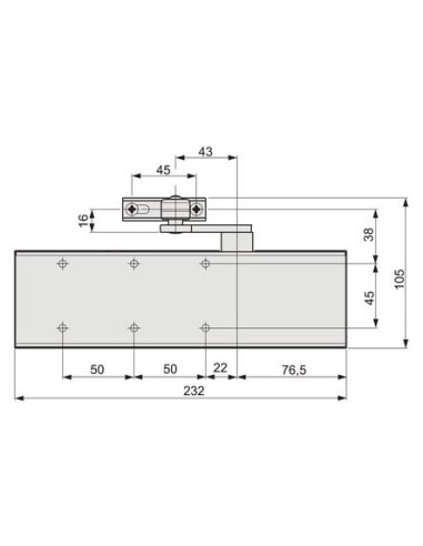 Ferme-porte à pignon et crémaillère TS 72...