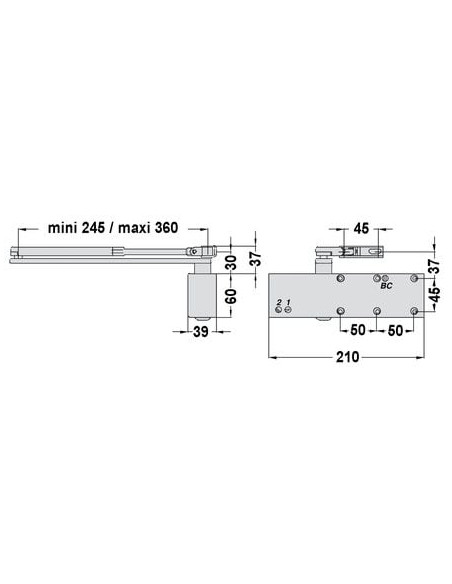 Ferme-porte à pignon et crémaillère GR200 GROOM FERMETURES