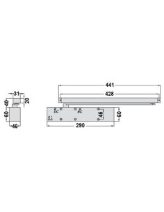 Ferme-porte à pignon excentré et crémaillère GR450 GROOM... 2