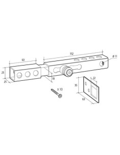 Verrou coulissant cadenassable THIRARD 2