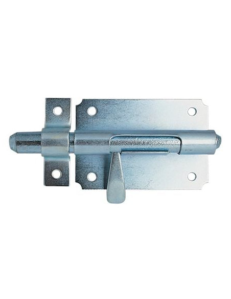 Verrou de box bouton poire Acier zingué blanc