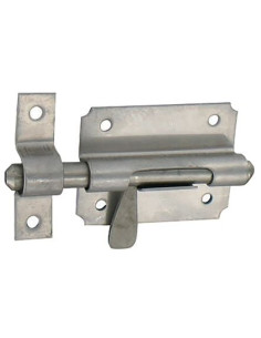 Verrou de box bouton poire Acier zingué blanc 2