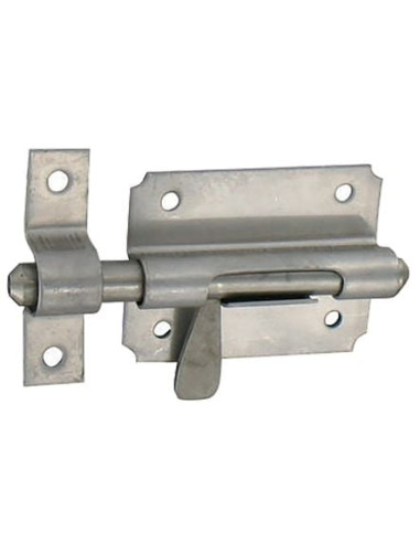 Verrou de box bouton poire Acier zingué blanc