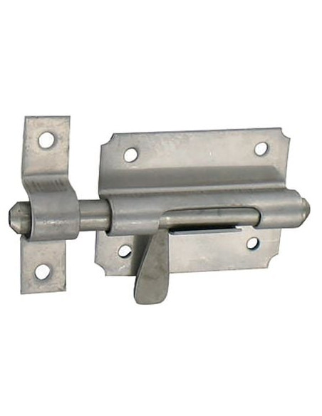 Verrou de box bouton poire Acier zingué blanc