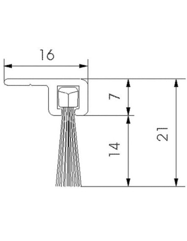Profilé brosse poils polypropylène noir H droit...