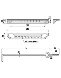 Crochet crémaillère et bloqueur aluminium BOURGEOIS 2
