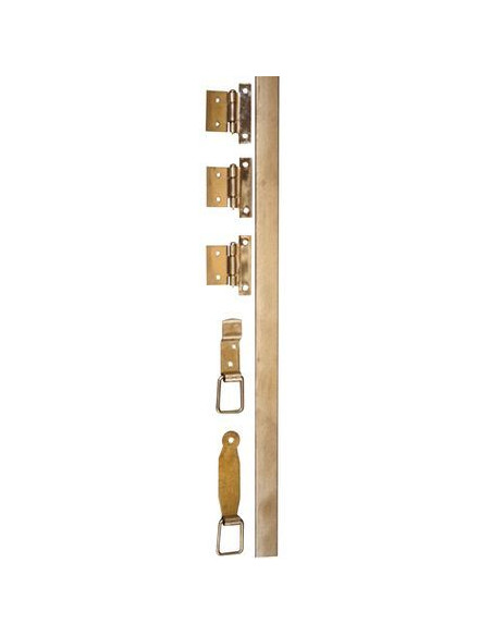 Espagnolette plate réglable inox poli 316 complète