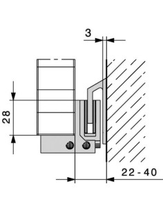 Rail de guidage HAWA Frontslide 60 A HAWA