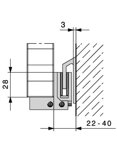 Rail de guidage HAWA Frontslide 60 A HAWA