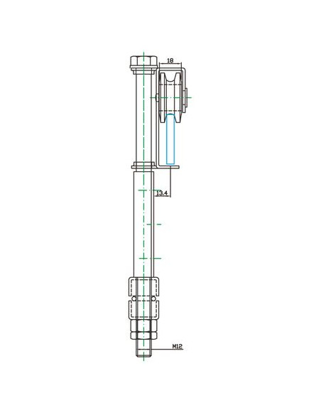 Monture à galet à déplacement latéral BOB 50 Fixation sur plat - MANTION