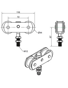 Monture pivotante 653A force 75 kg MANTION 2