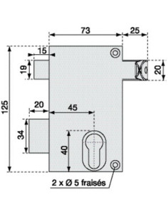 Serrure verticale à cylindre européen À tirage - VACHETTE 2