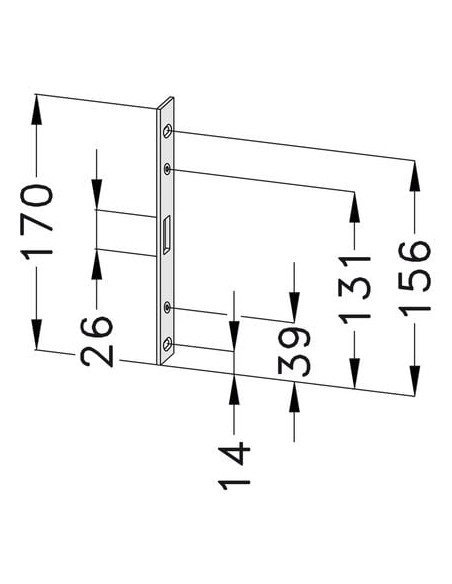 Gâche de pêne cylindrique plate réversible réglable par excentrique WINKHAUS SERRURES