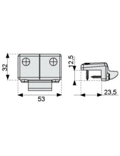 Gâche réglable pour profil pvc ISEO 2