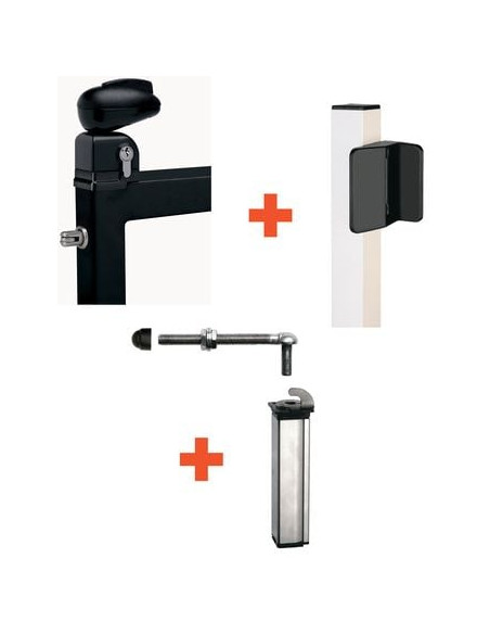 Kit complet fermeture portillon piscine serrure + gâche + charnière LOCINOX