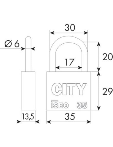 Cadenas laiton City Numéro suivi stock - ISEO_CITY
